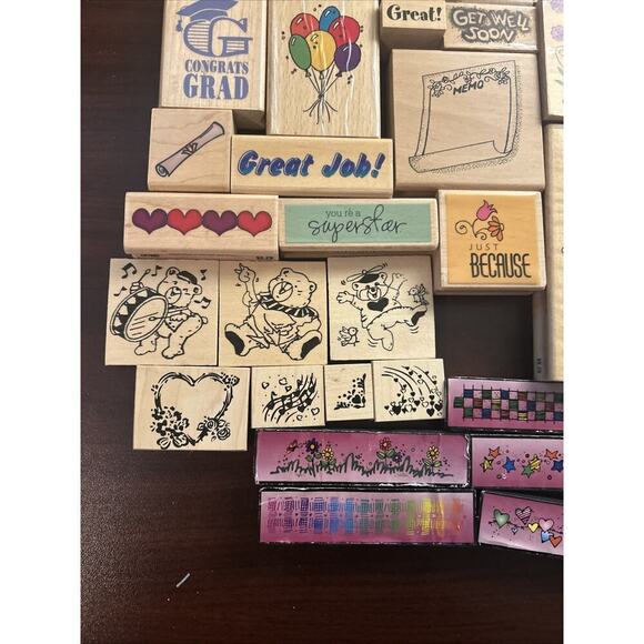 125 Rubber Stamp Lot Christmas Baby Animal Beat Flower Words Phrase Vtg Scooby - Picture 10 of 16